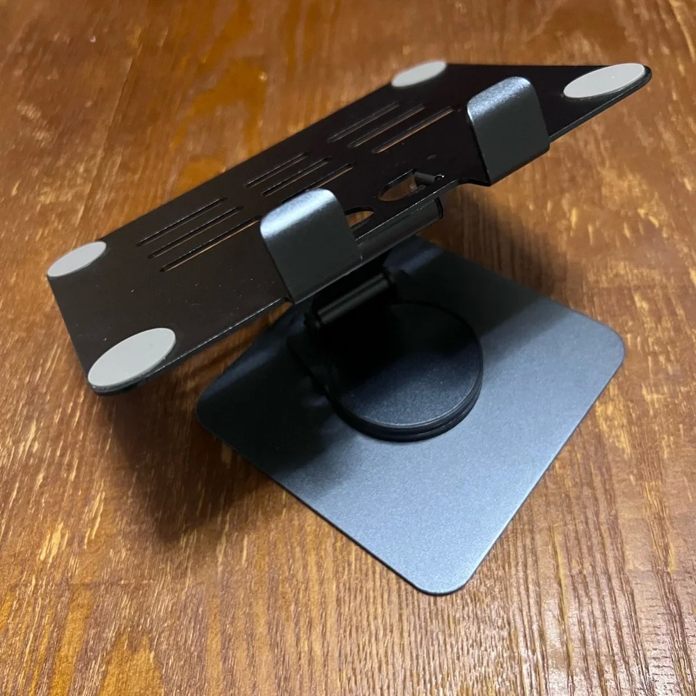 Adjustable Black Folding Laptop & Tablet Stand with 360° Rotation - Picture 4 of 5